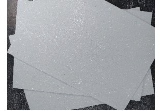 Фоамиран глиттерный 2 мм 20*30 см, белый, цена за лист